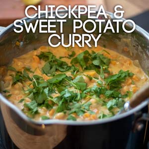 Chickpea & sweet potato curry square